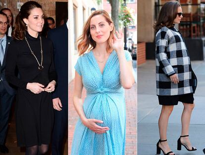 Kate Middleton y Eva Amurri con vestido de Seraphine y Natalie Portman vista a finales de noviembre con chaqueta de Hatch.