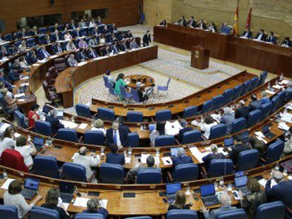 [CIUDAD]Panor&aacute;mica del hemiciclo de la Asamblea de Madrid.