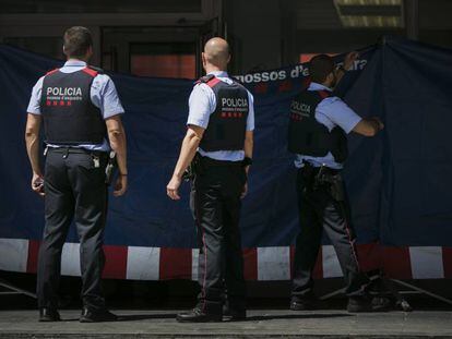 Agents dels Mossos d'Esquadra, a Barcelona.