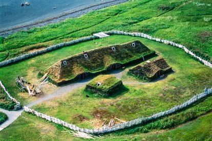 Reconstrucción del asentamiento vikingo de L'Anse aux Meadows, en el noreste de Canadá. El sitio es Patrimonio de la Humanidad.