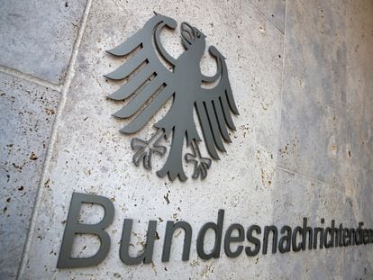 Un letrero de la sede del BND, el Servicio Federal de Inteligencia de Alemania en Berlín, en febrero de 2019.