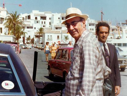 El empresario, constructor y promotor de viviendas, José Banús, en Marbella en 1984.
