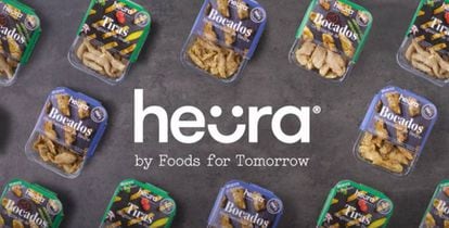 Cartel promocional de los productos de Heura.