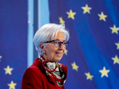 La presidenta del BCE, Christine Lagarde, el pasado jueves en Fráncfort.