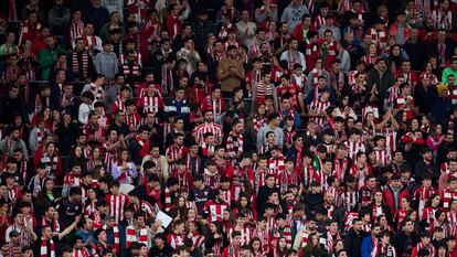 La grada de San Mamés durante el Athletic-Osasuna de esta temporada.