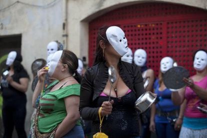 Una de les protestes de prostitutes al Raval.