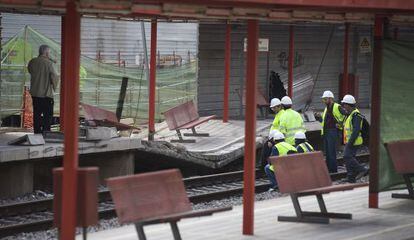 Hundimiento de 15 metros del andén de la estación de Bellvitge de Cercanías como consecuencia de las obras del AVE en 2007.