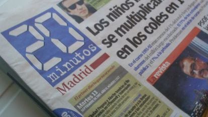 El peri&oacute;dico gratuito &#039;20 Minutos&#039;.