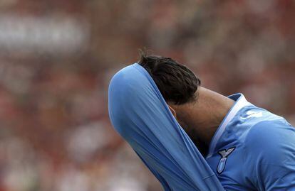 Cana, del Lazio, tras la derrota de su equipo ante el Roma.
