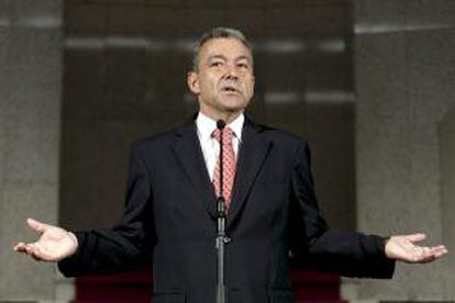 El presidente en funciones del Gobierno canario, Paulino Rivero (CC).