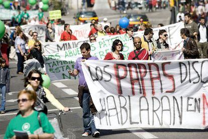 Manifestación en Barcelona a favor de la custodia compartida.