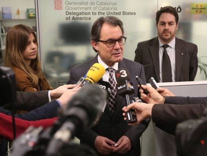 Artur Mas en la Oficina de la Generalitat en Nueva York, en 2015.