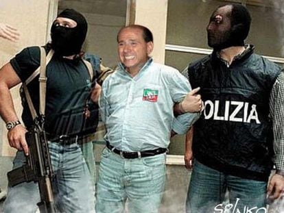 La foto de Berlusconi colgada en su página <i>web.</i>