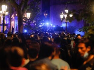 El paseo del Born de Barcelona, el pasado sábado por la noche.