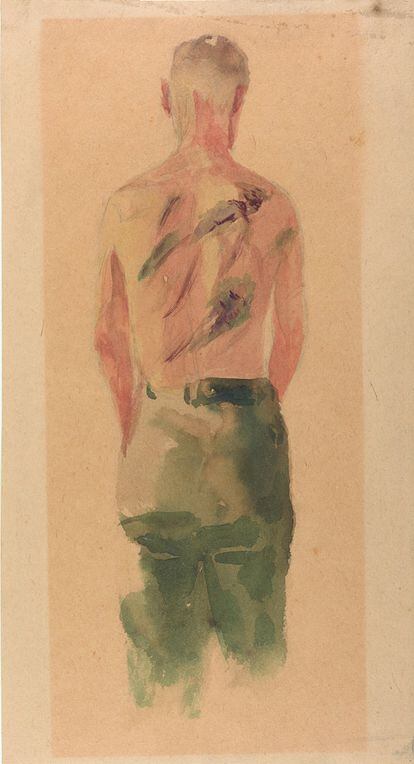 'Golpeado (Mi hermano Gedalyahu)', 1.941-44, de Jacob Lipschitz (1903-45).