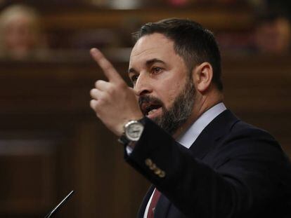 Santiago Abascal, en el Congreso de los Diputados.