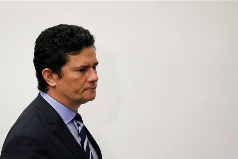 Sergio Moro, durante la conferencia de prensa de este viernes en Brasilia.