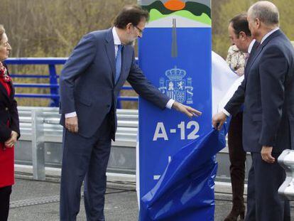Rajoy, este lunes, en la inauguración de una autovía.