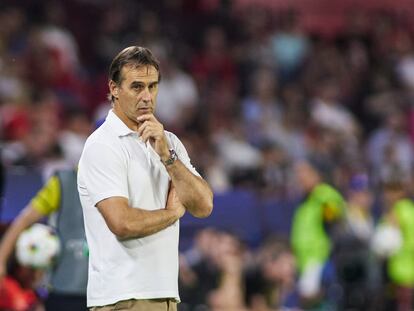 Julen Lopetegui, en su último partido en el banquillo del Sevilla.