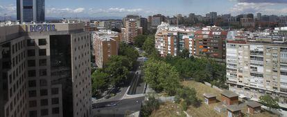 Panorámica de viviendas en el centro de Madrid.