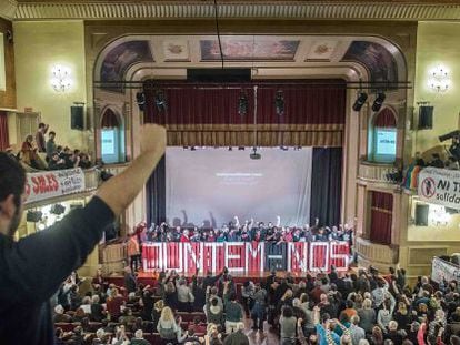 Un momento del acto en el Casino Aliança del Poble Nou.