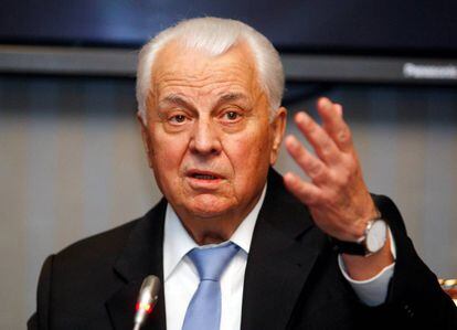 El primer presidente de la Ucrania independiente, Leonid Kravchuk, durante un discurso el pasado 1 de diciembre en Kiev.