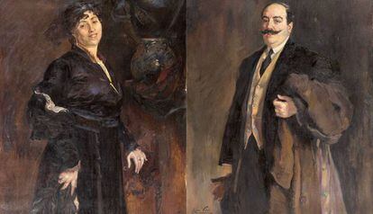 Remei Mallofré y su marido Josep Carreño Pujol, dos retratos de Lluïsa Vidal que pueden verse en la expo de Canet de Mar por primera vez.