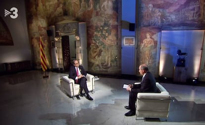 Vicent Sanchis entrevista a Quim Torra a TV3.