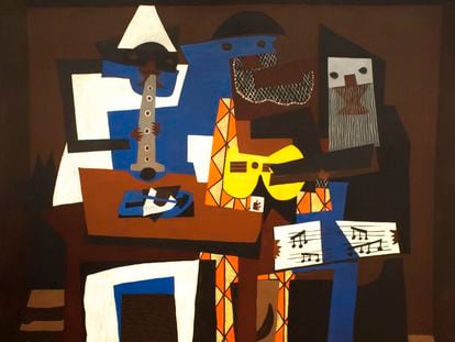 'Los tres músicos', 1921, óleo de Pablo Picasso.