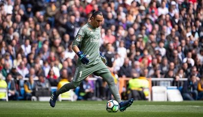 Keylor, durante el partido contra el Atlético.