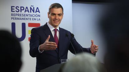 El presidente del Gobierno, Pedro Sánchez, la semana pasada en Bruselas.