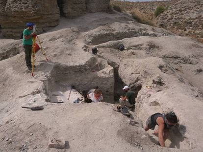 Excavación en El Campillo, cerca del Jarama, en Madrid. 