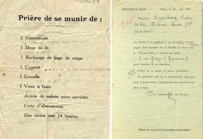 Appel reçu par des Juifs étrangers de Paris pour le Raid Carte Verte.