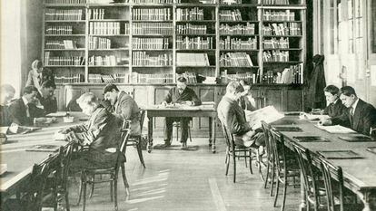Imagen de la biblioteca de ESCP Europe en torno a 1910.