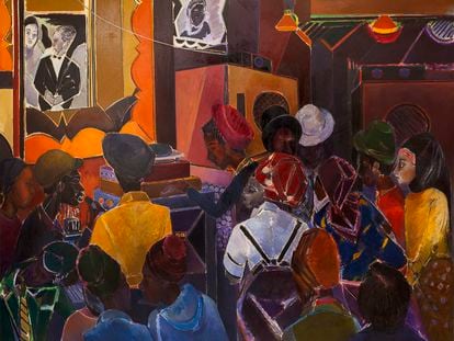 El óleo 'Jah Shaka' (1983), de Denzil Forrester, en la exposición 'Life Between Islands: Caribbean-British Art 1950's-Now'.
