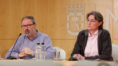 La primera teniente de alcalde del Ayuntamiento de Madrid, Marta Higueras, y el concejal de Seguridad, Javier Barbero.