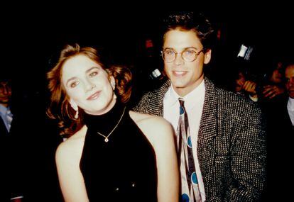 Rob Lowe con su entonces pareja Melissa Gilbert, la que fue Laura Ingalls en 'La casa de la pradera', en octubre de 1987 en Los Ángeles.