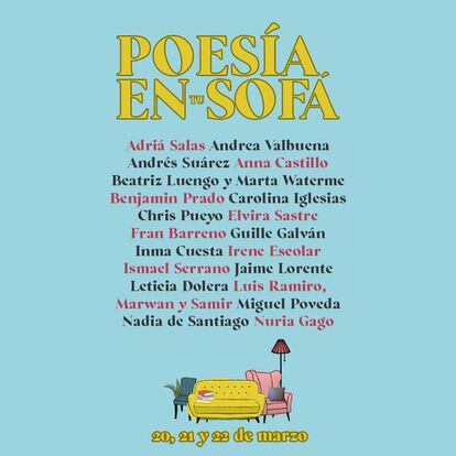 Varios artistas proponen combatir la cuarentena a ritmo de verso con el festival virtual #PoesíaEnTuSofá.