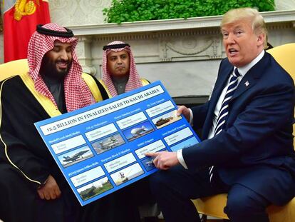 En foto, Donald Trump y Mohamed bin Salman, el pasado marzo en la Casa Blanca. En vídeo, las declaraciones de la Relatora Especial de Ejecución Extrajudicial de la ONU, Agnes Callamard sobre el caso del asesinato de Jamal Khashoggi.