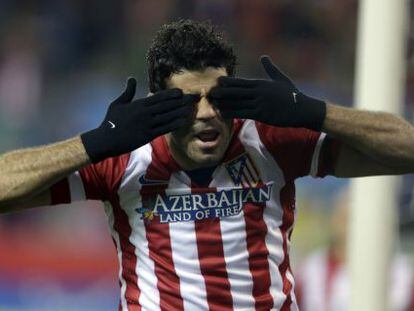 Diego Costa celebra el primer gol del partido.