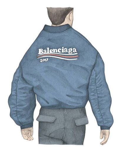 De nuevo, Balenciaga. Su rúbrica adquiere la fisionomía del logo de campaña del demócrata político estadounidense Bernie Sanders sobre chaquetas bomber, jerséis y bufandas XXL. Es el último ejercicio de apropiacionismo pop de la casa tras convertir la bolsa de IKEA en objeto de lujo o las camisetas de la empresa de paquetería DHL en icono de lo moderno. Este Warhol de la moda 'millennial' se atreve con todo.