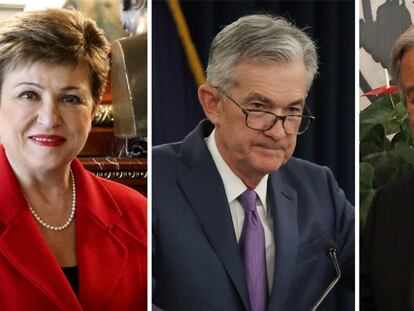 Los dirigentes del Banco Mundial, Kristalina Georgieva (66 a&ntilde;os); la Reserva Federal de EE UU, Jerome Powell (66 a&ntilde;os); y de la ONU, Ant&oacute;nio Guterres (70 a&ntilde;os). 