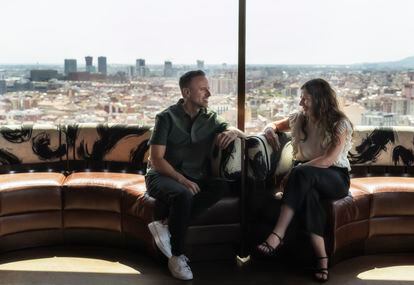 Greg Keffer y Eva Longoria en el restaurante NOBU, Barcelona. Ellos se encargaron de su interiorismo.