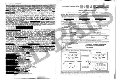 Carátula del Informe Policial Homologado, elaborado por los militares implicados en el caso. 