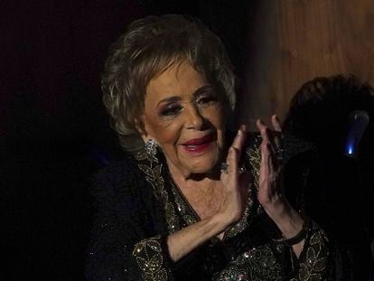 Silvia Pinal, durante el homenaje a su carrera en el Palacio de Bellas Artes de Ciudad de México, el 29 de agosto de 2022.