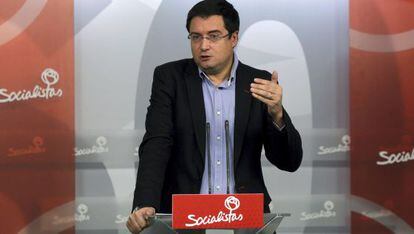 El secretario de Organizaci&oacute;n del PSOE, &Oacute;scar L&oacute;pez, hoy en Madrid.