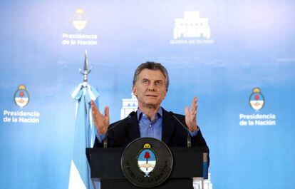 Mauricio Macri brinda una rueda de prensa en Olivos, el 28 de septiembre de 2016.
