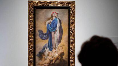 La obra `Con flores a María` de la exposición `Maculadas sin remedio'.