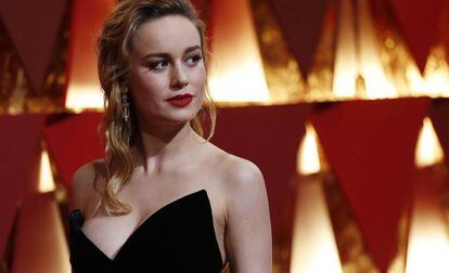 La actriz Brie Larson, en la alfombra roja de los premios Oscar.