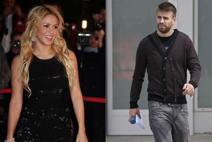 La cantante Shakira y el jugador del Barcelona Gerard Piqué.